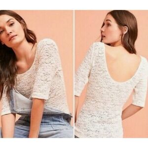 Pure Good X Anthropologie Liana Lace Top Scoop Neck Fairy Ethereal‎ Women Small